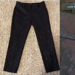 NWT Ann Taylor Burgundy Floral Print Ankle Pants